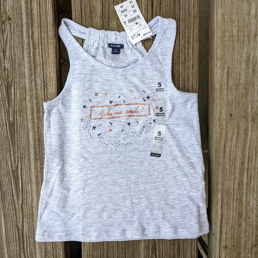 KIABI Girl " Make Me Smile" Tank Top 5 YRS NWT